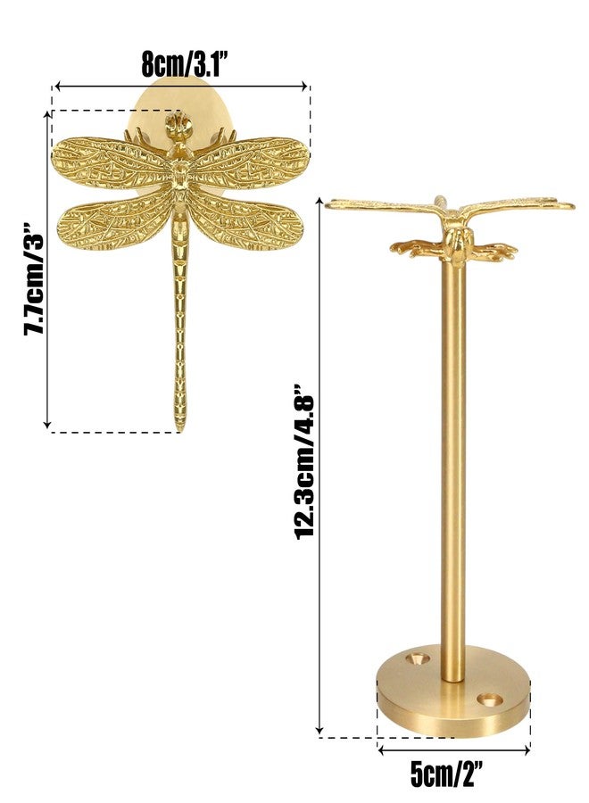 KH866 Set of 2 Dragonfly Curtain Holdbacks, Swag Holders for Windows, Antique Brass Curtain Tieback Wall Hook Pull Backs for Drapes Bedroom Office Home Decoration - Image 2